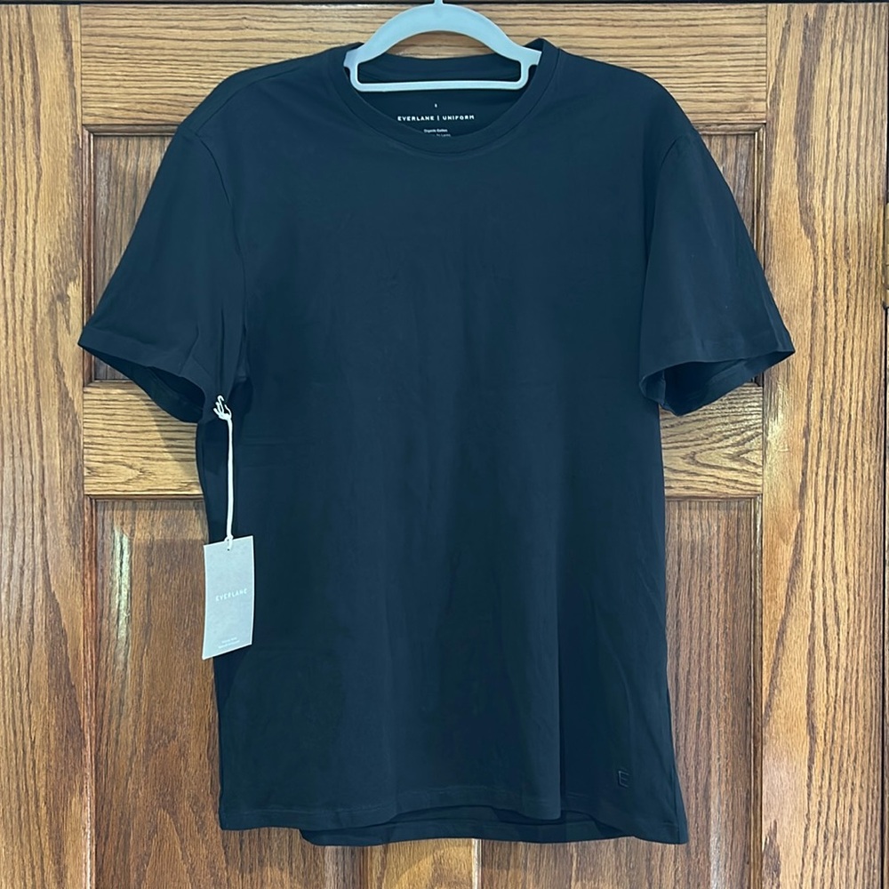 NEW EVERLANE Uniform Black Organic Cotton T Shirt Sz S